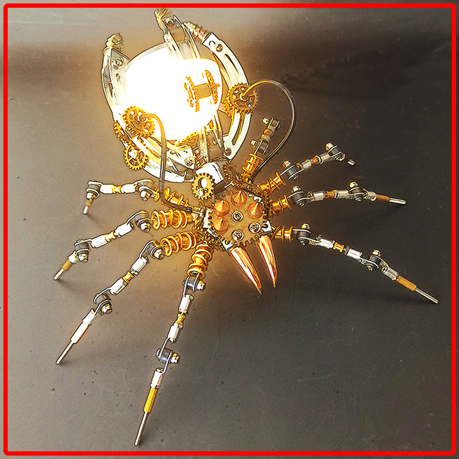 Steampunk 512pcs Metall Spider Desk Lampe Modell DIY Assemble Kits