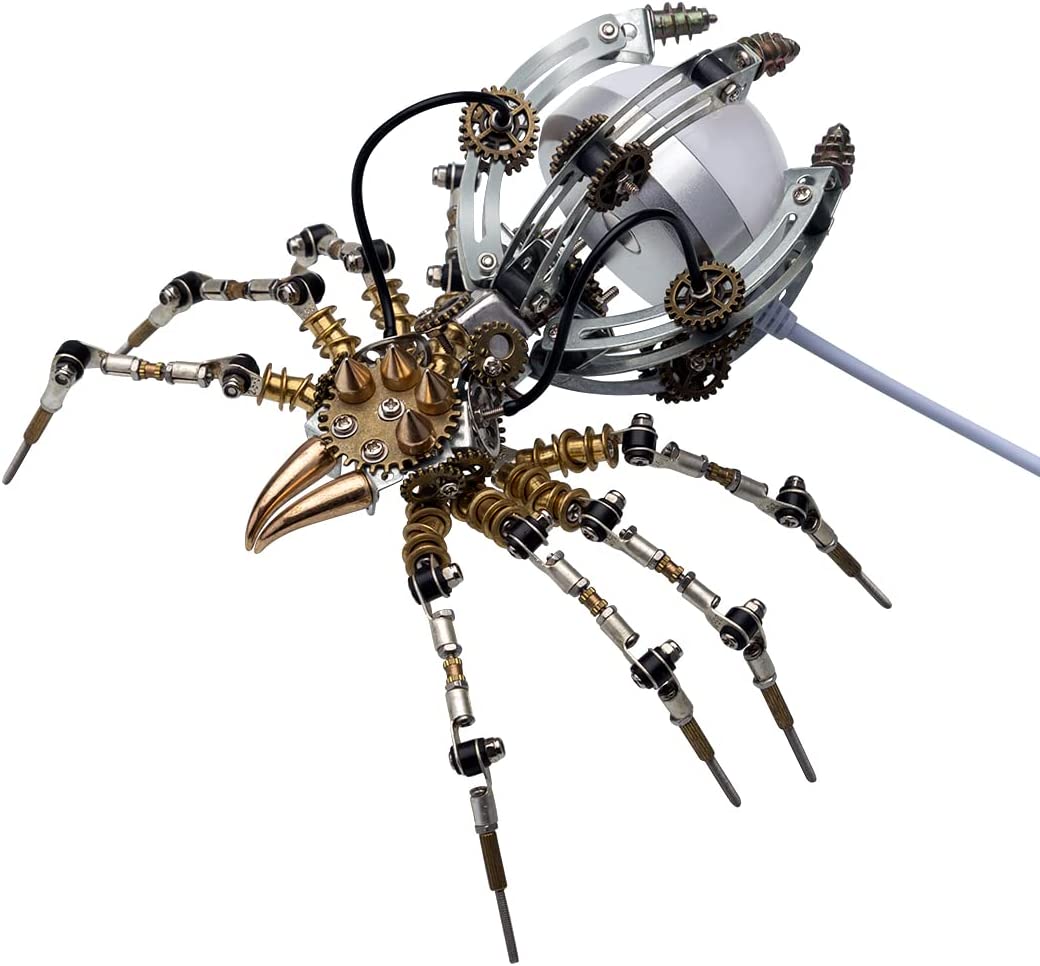 Steampunk 512pcs Metall Spider Desk Lampe Modell DIY Assemble Kits