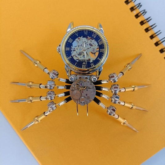 Steampunk DIY -assemblage 3D Metal Mechanical Spider Clock Model Kit