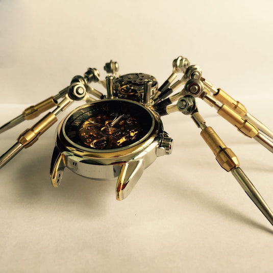 Steampunk DIY Assembly 3D Metal Mechanical Spider Clock Model Kit