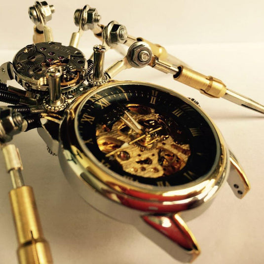 Conjunto de bricolaje Steampunk Kit de modelo de reloj de araña mecánica 3D Metal