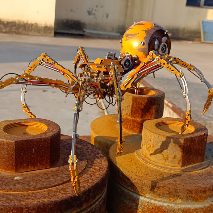 Steampunk DIY Batalla Damaged Spider Metal Puzzle Kit de modelo 3D