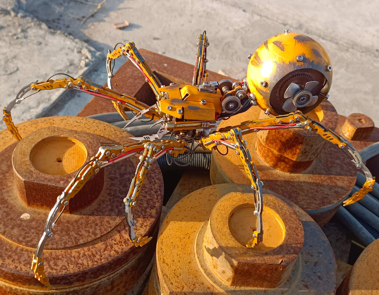 Steampunk DIY Batalla Damaged Spider Metal Puzzle Kit de modelo 3D