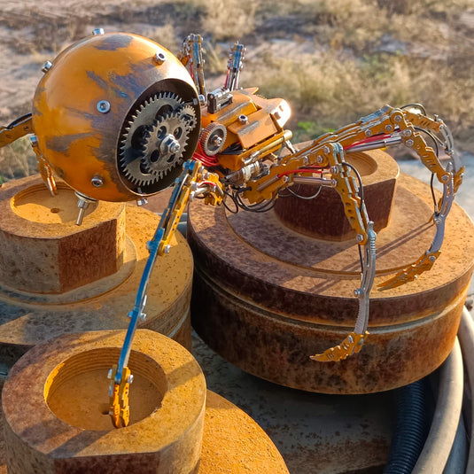 Steampunk DIY Battle Damaged Spider Metal Puzzle 3D Model Kit