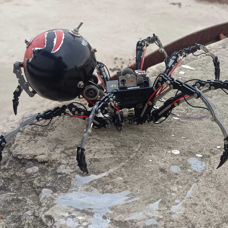 Load image into Gallery viewer, Steampunk DIY Climbing Black Widow Spider Metal Puzzle Big Model Kit
