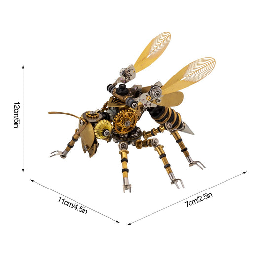 Modelo de insectos de metal 300pcs+ steampunk Mechanical Wasp Bee 3D