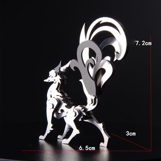 4pcs Metal DIY Assembly détachable Unicorn Wolf Lion Fox Model 3D Puzzle Kit