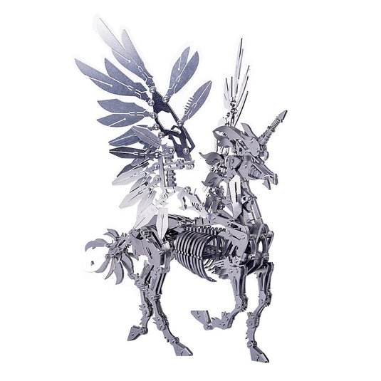 DIY 3D Asamblea Metal Unicornio grande con modelo de rompecabezas de ala