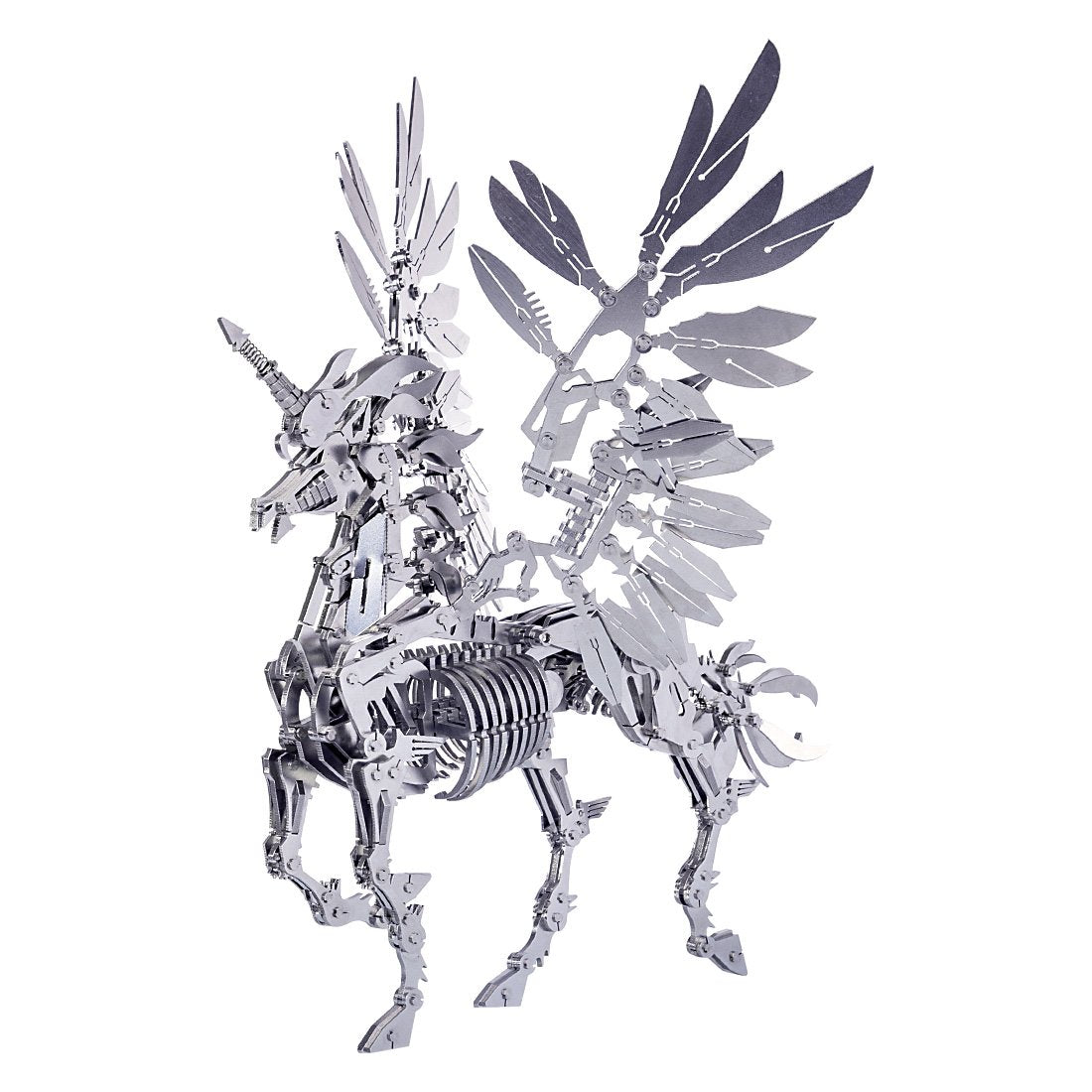 DIY 3D -assemblages metaal grote eenhoorn met vleugelpuzzelmodel
