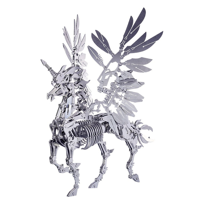 Laad de afbeelding in galerijviewer, DIY 3D -assemblages metaal grote eenhoorn met vleugelpuzzelmodel

