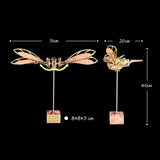 Verzamelbare dynamische mechanische mysterie Dragonfly diy metaal houten 3D -vliegtuigpuzzelmodel