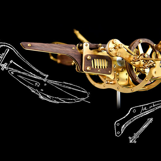 Verzamelbare dynamische mechanische mysterie Dragonfly diy metaal houten 3D -vliegtuigpuzzelmodel