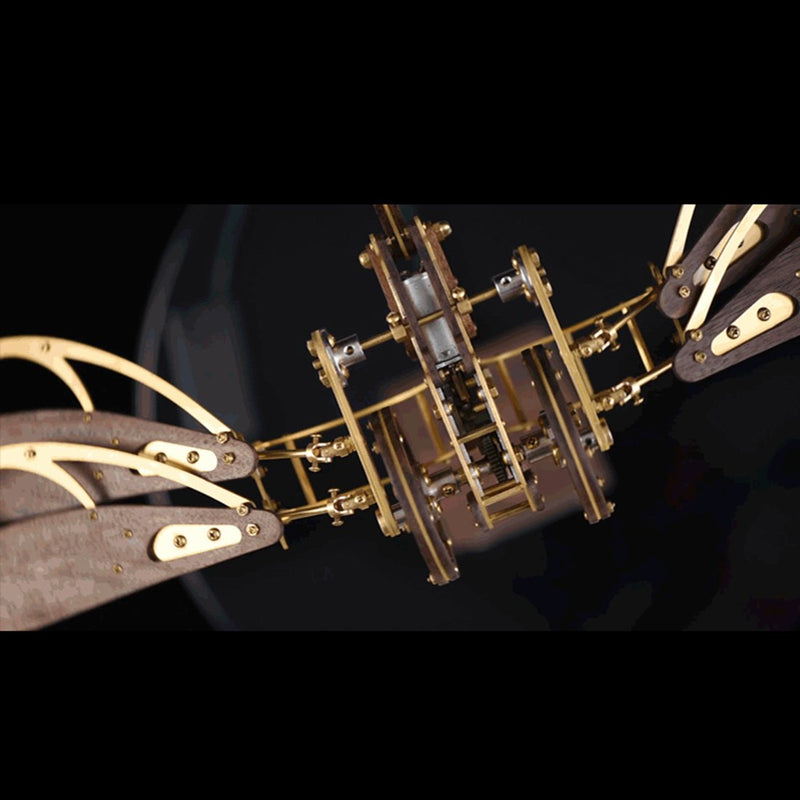 Laad de afbeelding in galerijviewer, Verzamelbare dynamische mechanische mysterie Dragonfly diy metaal houten 3D -vliegtuigpuzzelmodel
