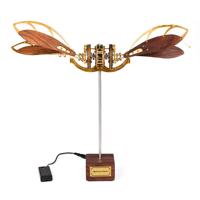 Collectable Dynamic Mechanical Mystery Dragonfly DIY Metal Wooden 3D Aircraft Puzzle Model