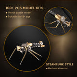 Tiny Steampunk Insects 3D Metal Bugs Mosquito Earwigs Bee Model Kits Gadgets