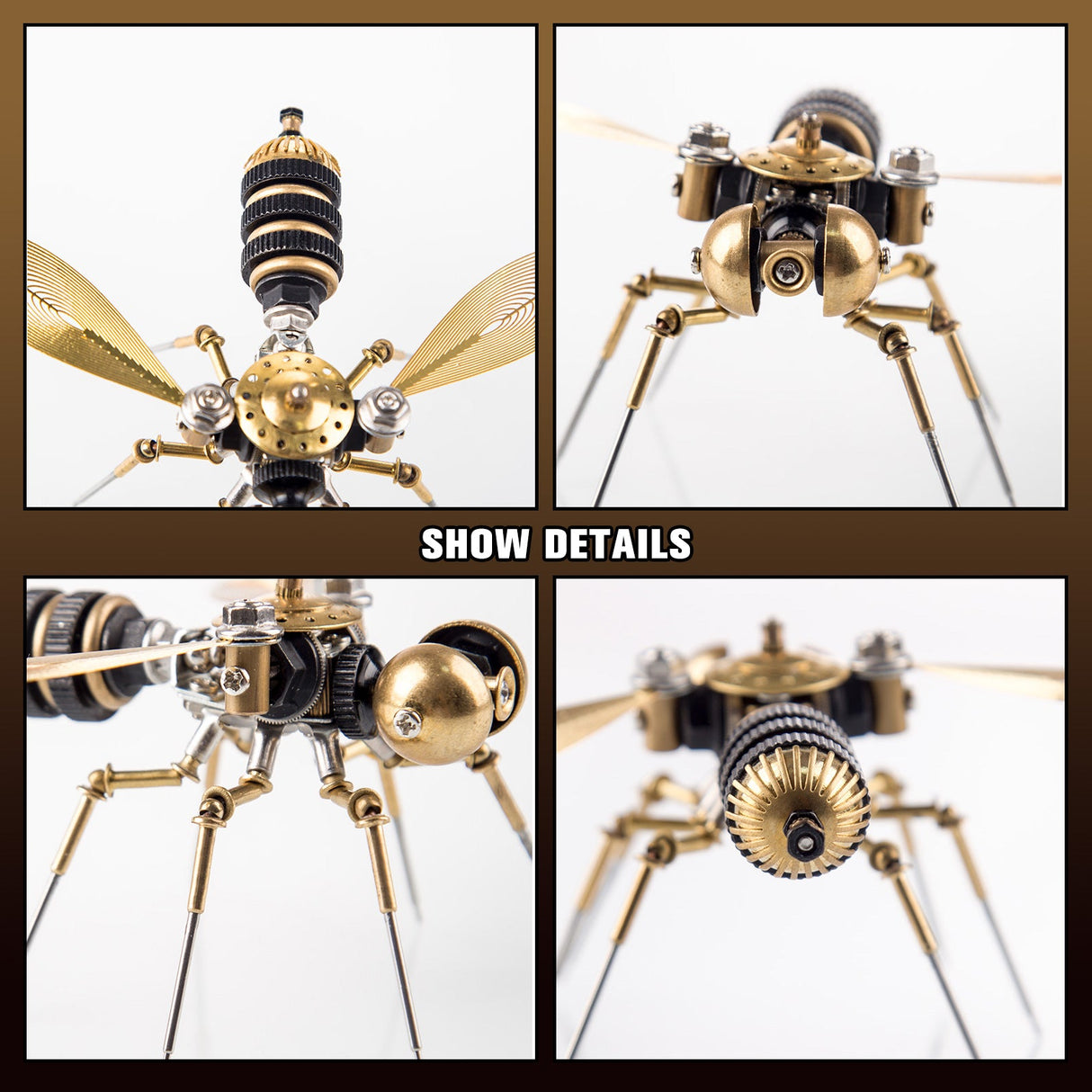 Minuscules insectes steampunk insectes 3D Metal Bugs Mosquito Earwigs Bee Model Kits Gadgets